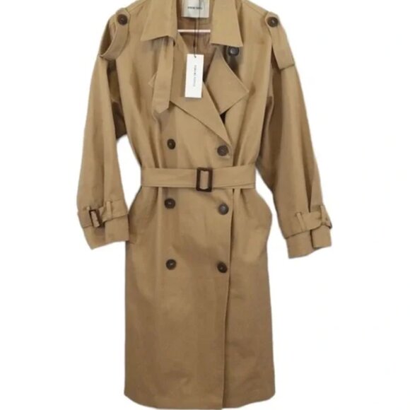 Genuine People Classic Trench Coat. Size XS - Picture 2 of 4